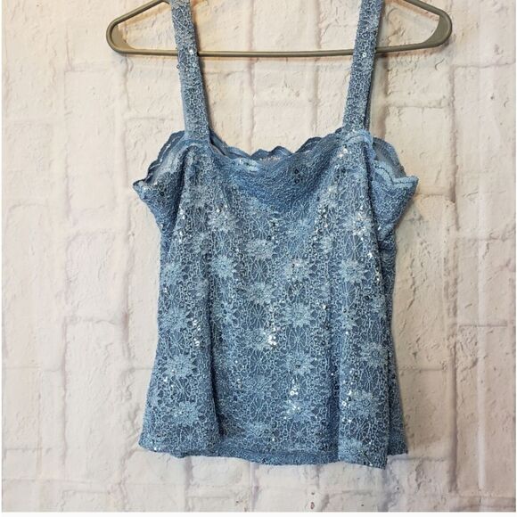 ALEX EVENINGS Formal Sequin & Lace Cami Jacket 2pc Set Small - Picture 8 of 8